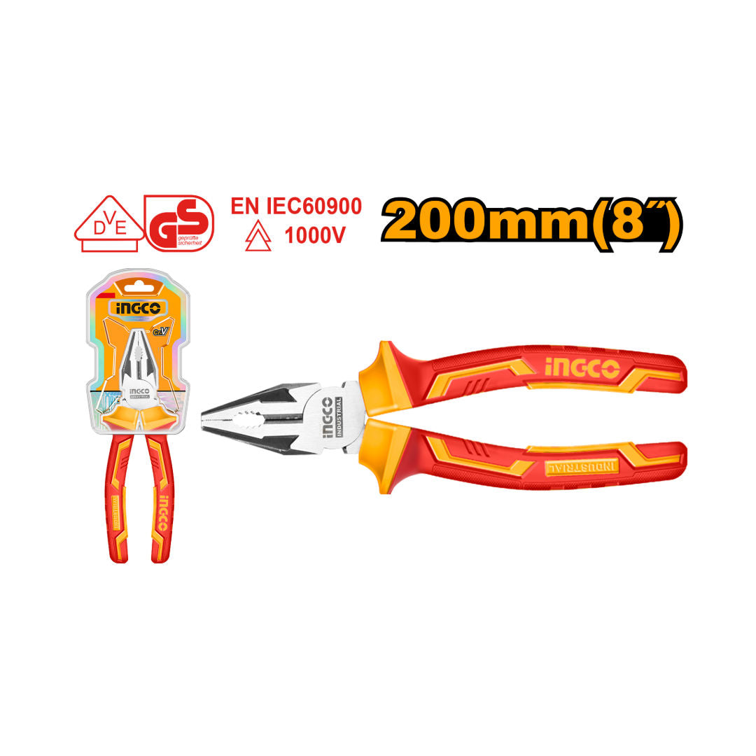 INGCO Insulated Combination Pliers, 8 inch