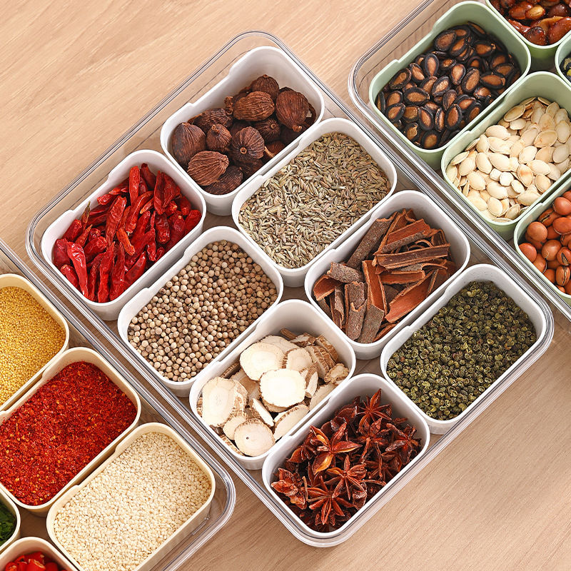 8 Compartment Spice Organizer Box - Green