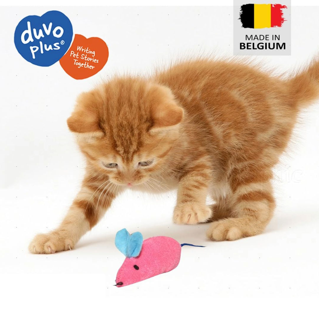 Duvo+ Assortment of Mice Cat Toys, Blue/Pink, 2-Pieces, 6x5x3cm