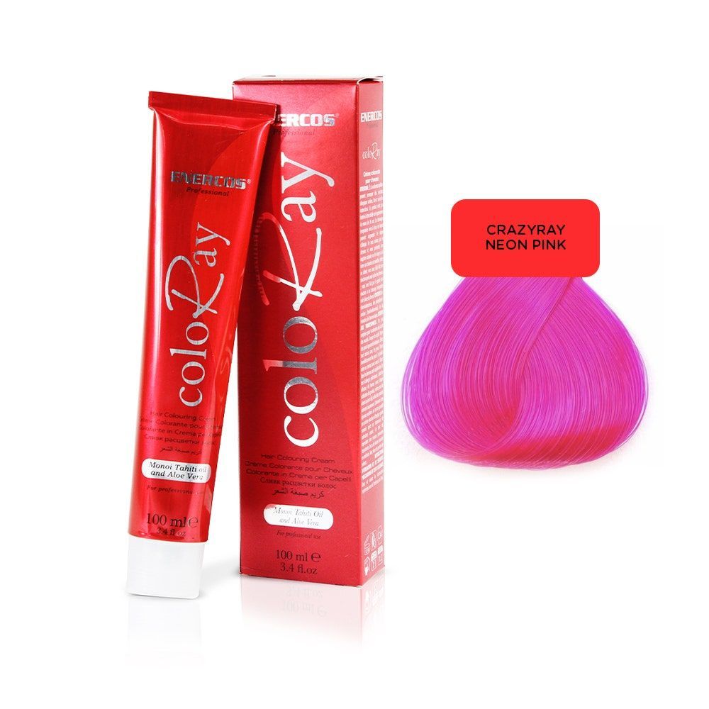 Enercos Professional CrazyRay Direct Color Cream, Monoi Tahiti Oil and Aloe Vera, 100ml