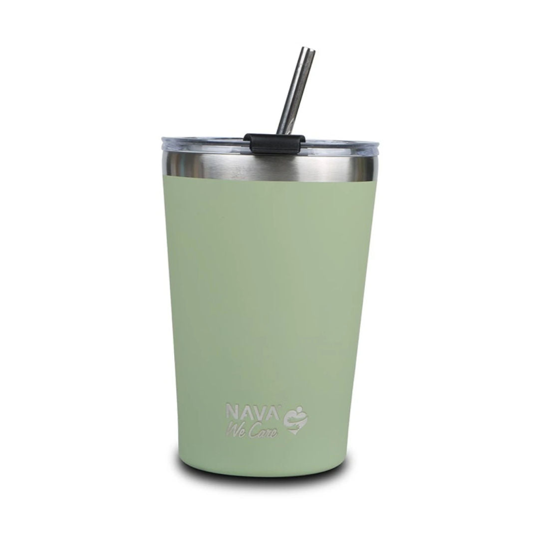 Nava Stainless Steel Insulated Travel Mug With Straw We Care
