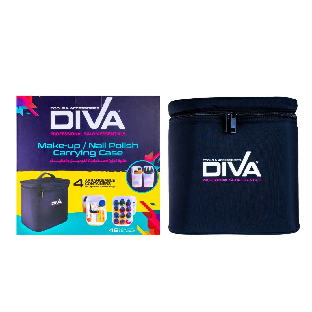 حقيبة مستحضرات تجميل Diva مع صينية، أسود، LYBT9602+9603