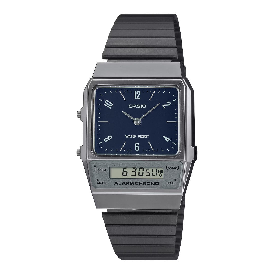 Casio Vintage Analog-Digital Watch with Stainless Steel Band, AQ800EB-2A