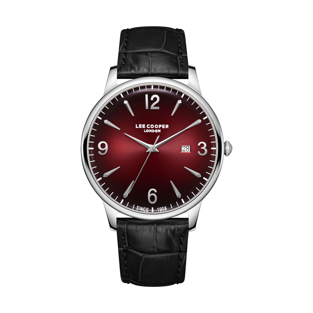 Lee Cooper Men's Green Dial Brown Leather Band Watch, LC08379.172