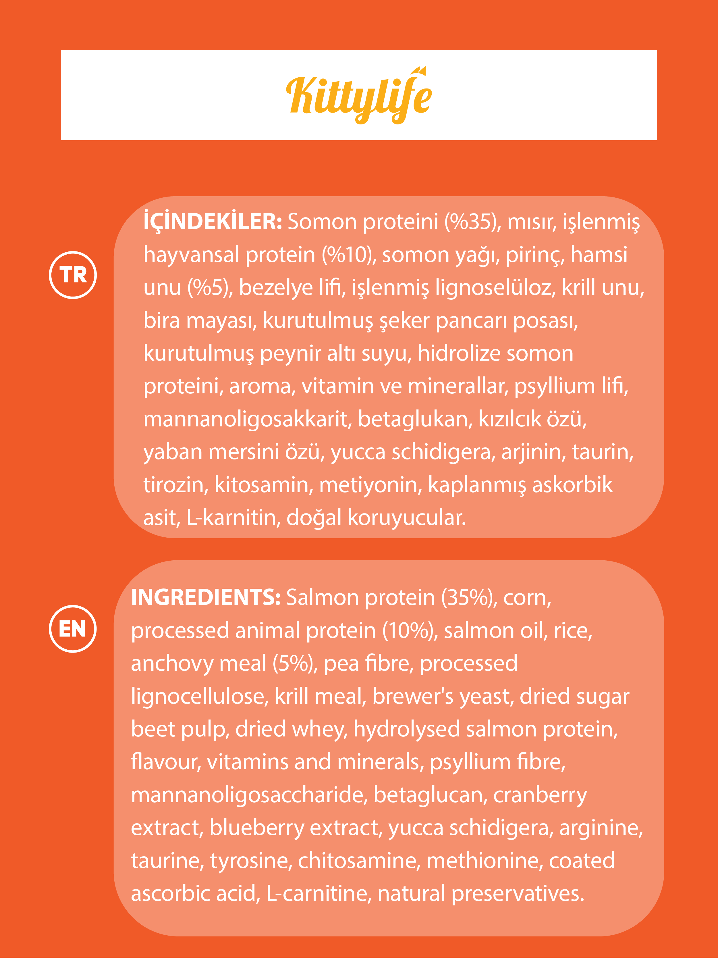 KittyLife Premium Sterilised Adult Dry Cat Food with Salmon, Weight Control, Shiny Coat, Immune Support & Digestive Care