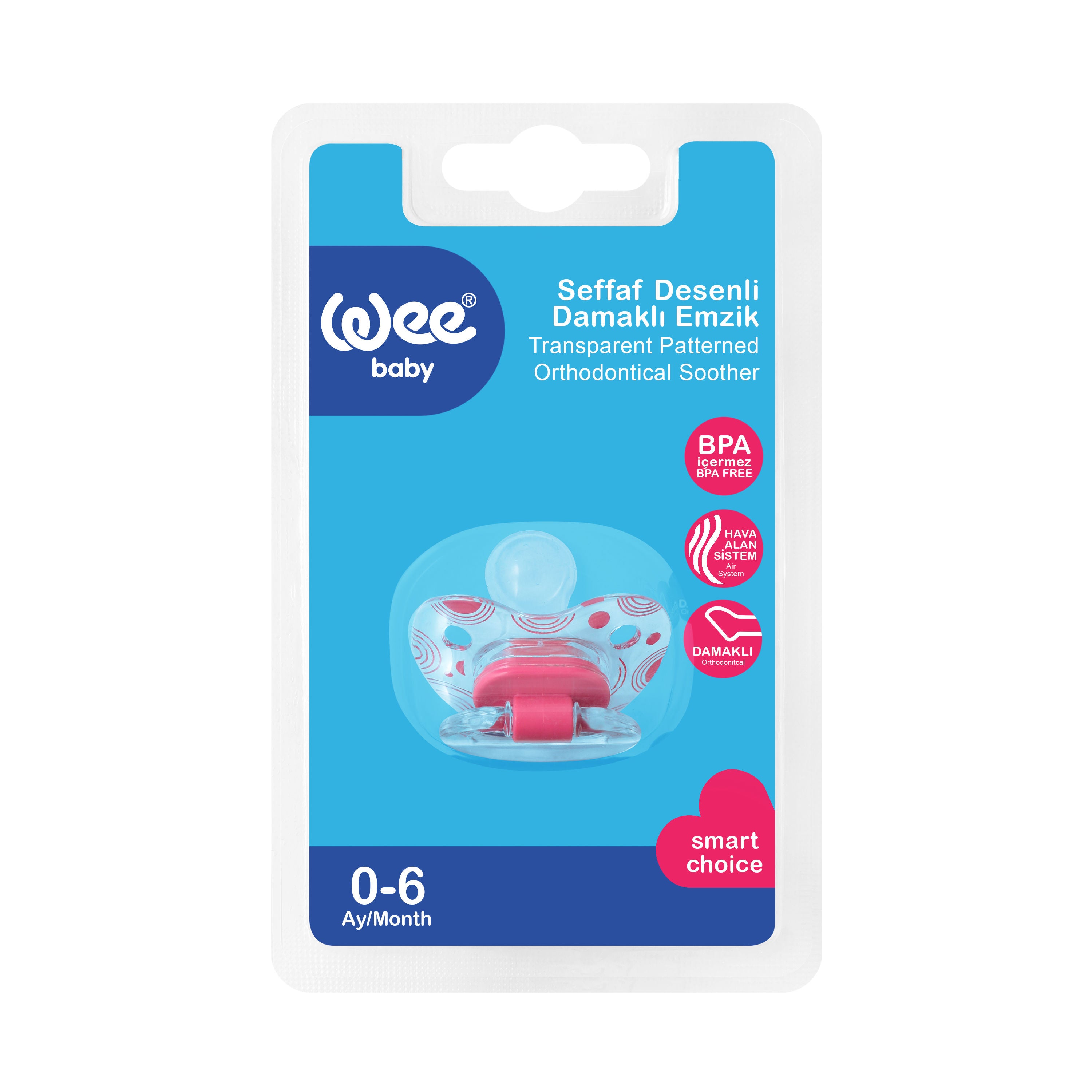 Weebaby Silicone Transparent Patterned Soother No.1, Code 836