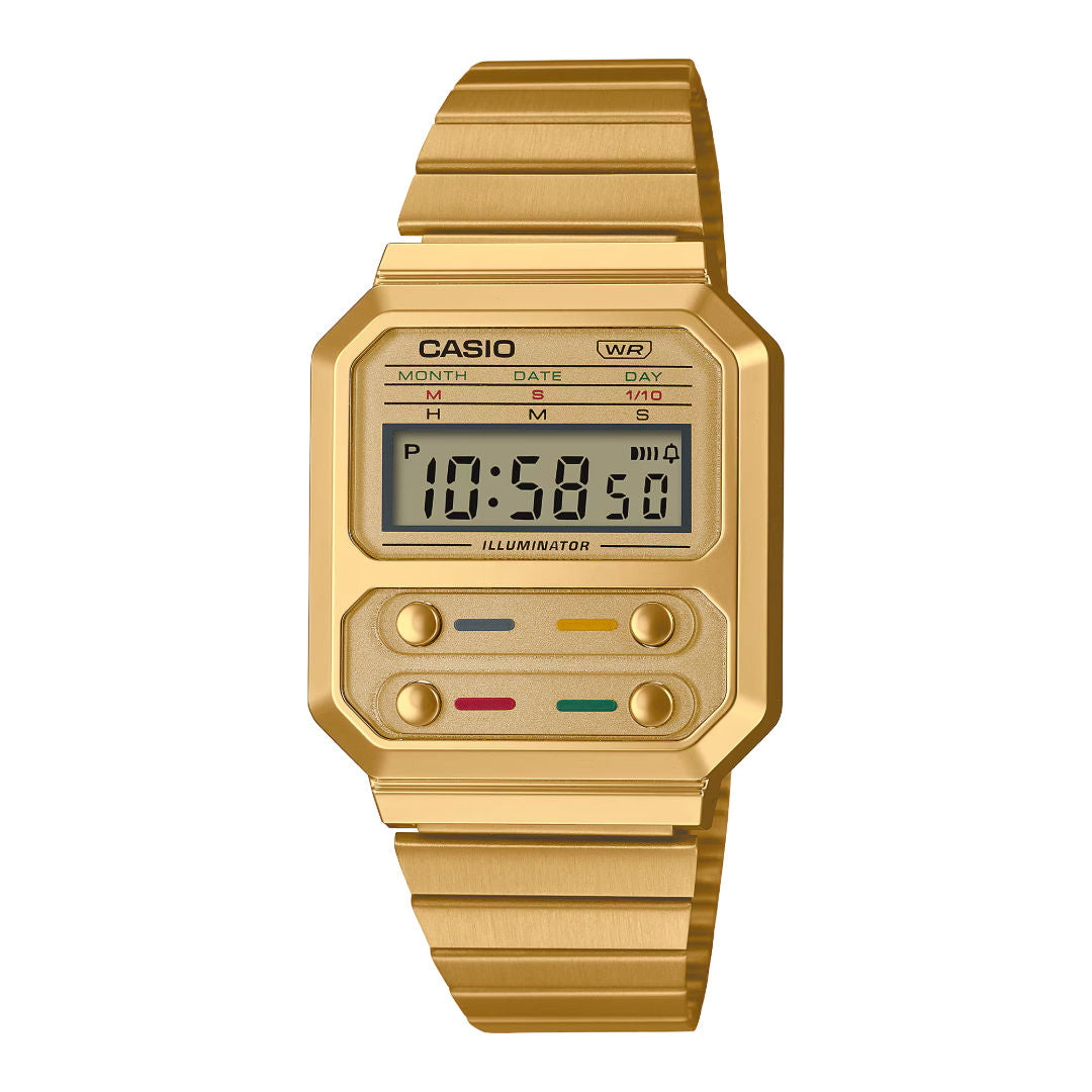 Casio Vintage Digital Watch with Stainless Steel Band, A100WEG-9A