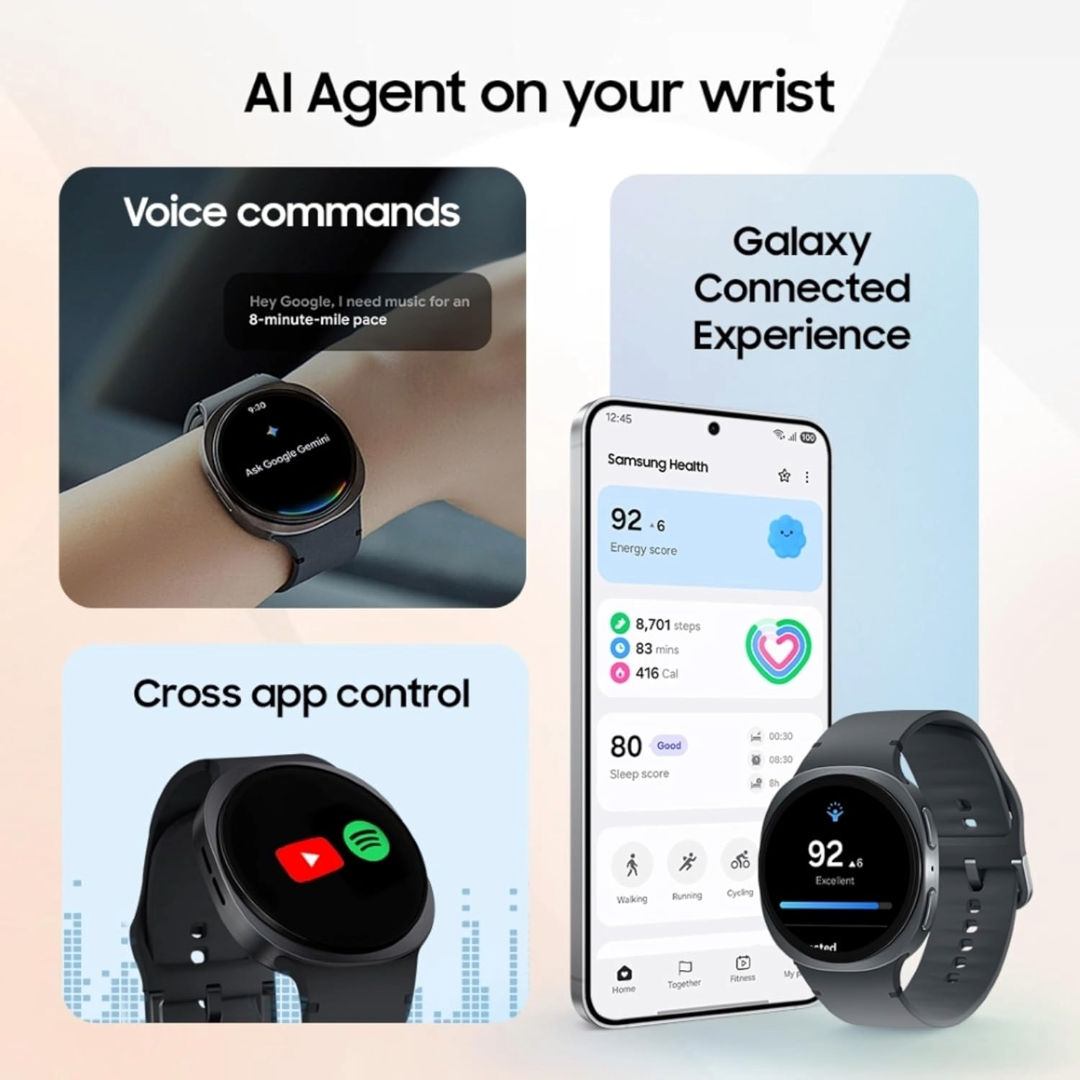 Samsung Galaxy Watch8 Bluetooth 40mm Smartwatch, Sapphire Glass & Armor Aluminum, 5ATM + IP68