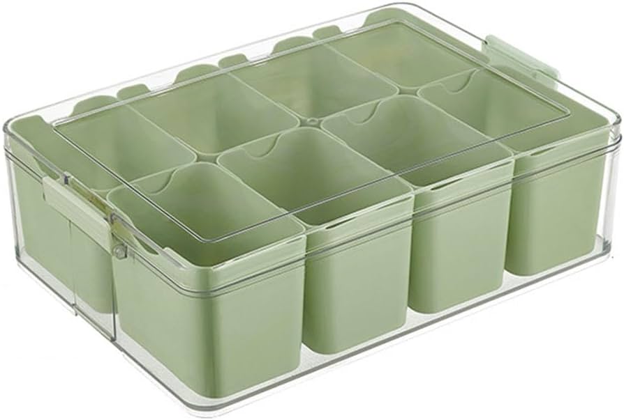 8 Compartment Spice Organizer Box - Green