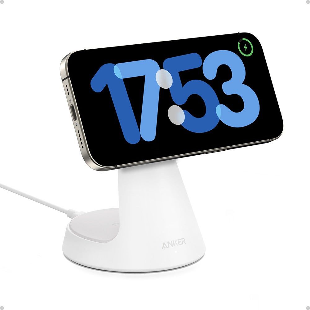 Anker MagGo 2-in-1 Qi2 Wireless Charger Stand, 15W Magnetic Fast Charging Dock for iPhone & AirPods