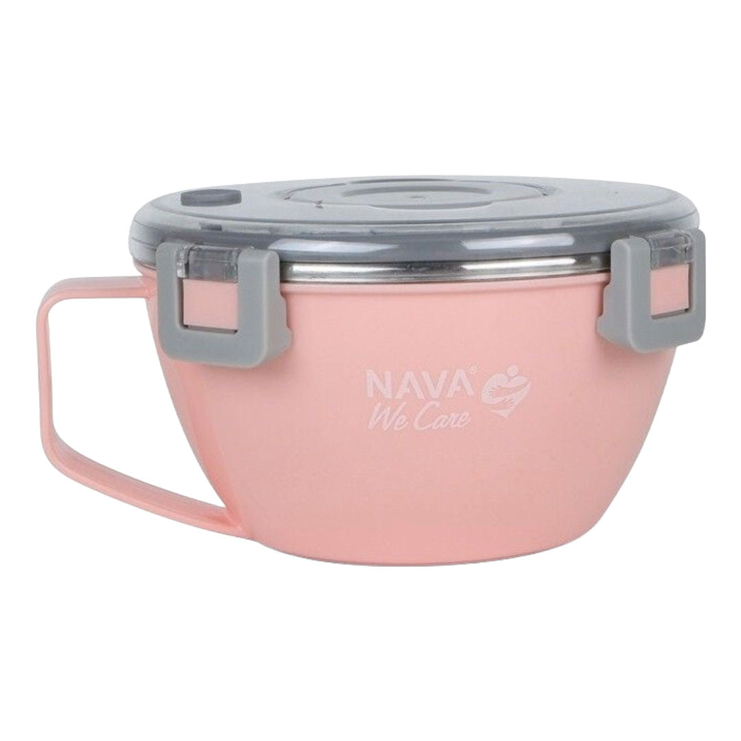 NAVA Round Stainless Steel Insulated Lunch Box We Care, 850ml