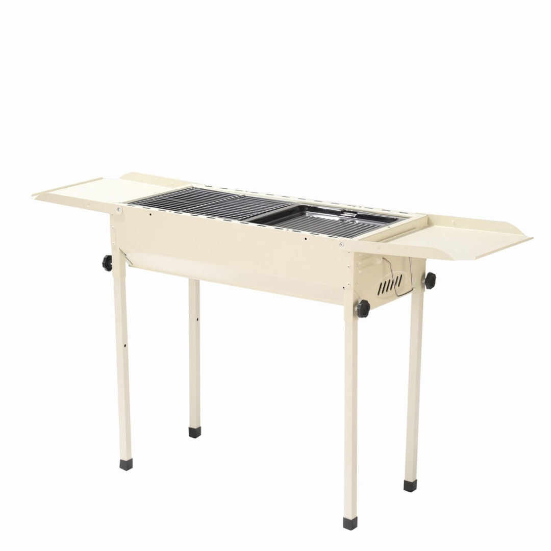 Porodo Lifestyle Camping Portable Charcoal Grill/Carbon Oven, White