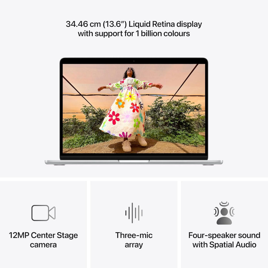 Apple MacBook Air 13-inch M5 Chip, 10 Core CPU, 8 Core GPU, 16GB RAM, 512GB SSD, Arabic Keyboard, MDH74AB/A, Silver