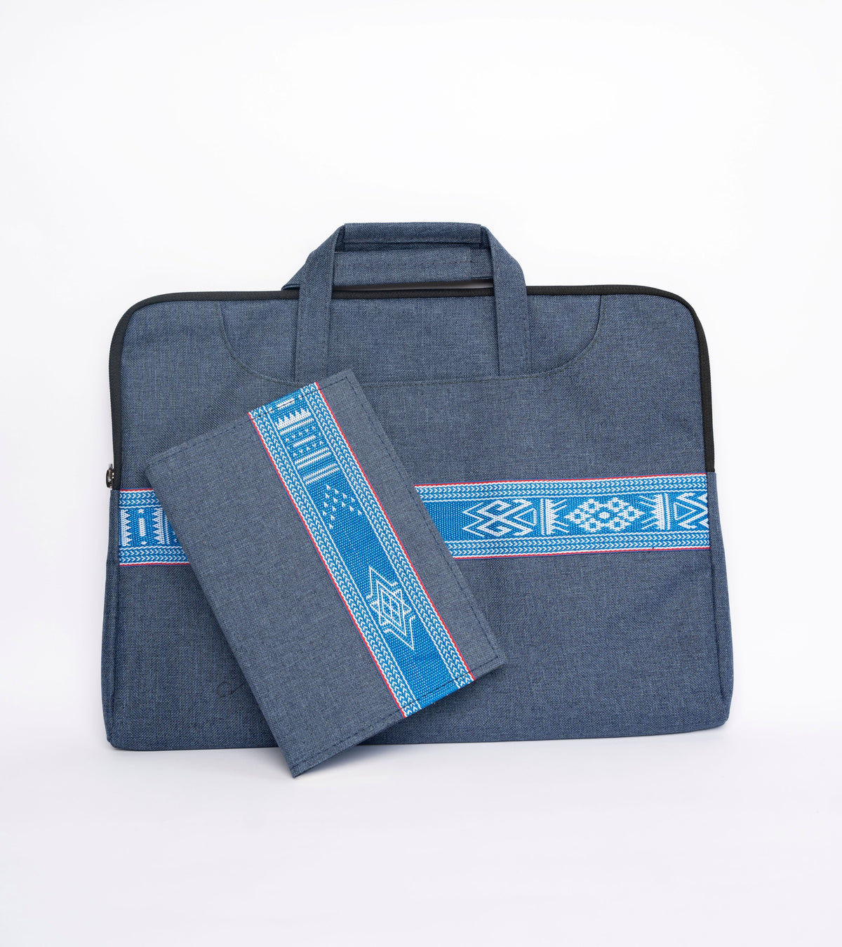 Laptop Bag & Notebook Set with Traditional Woven Design, Assorted Colors