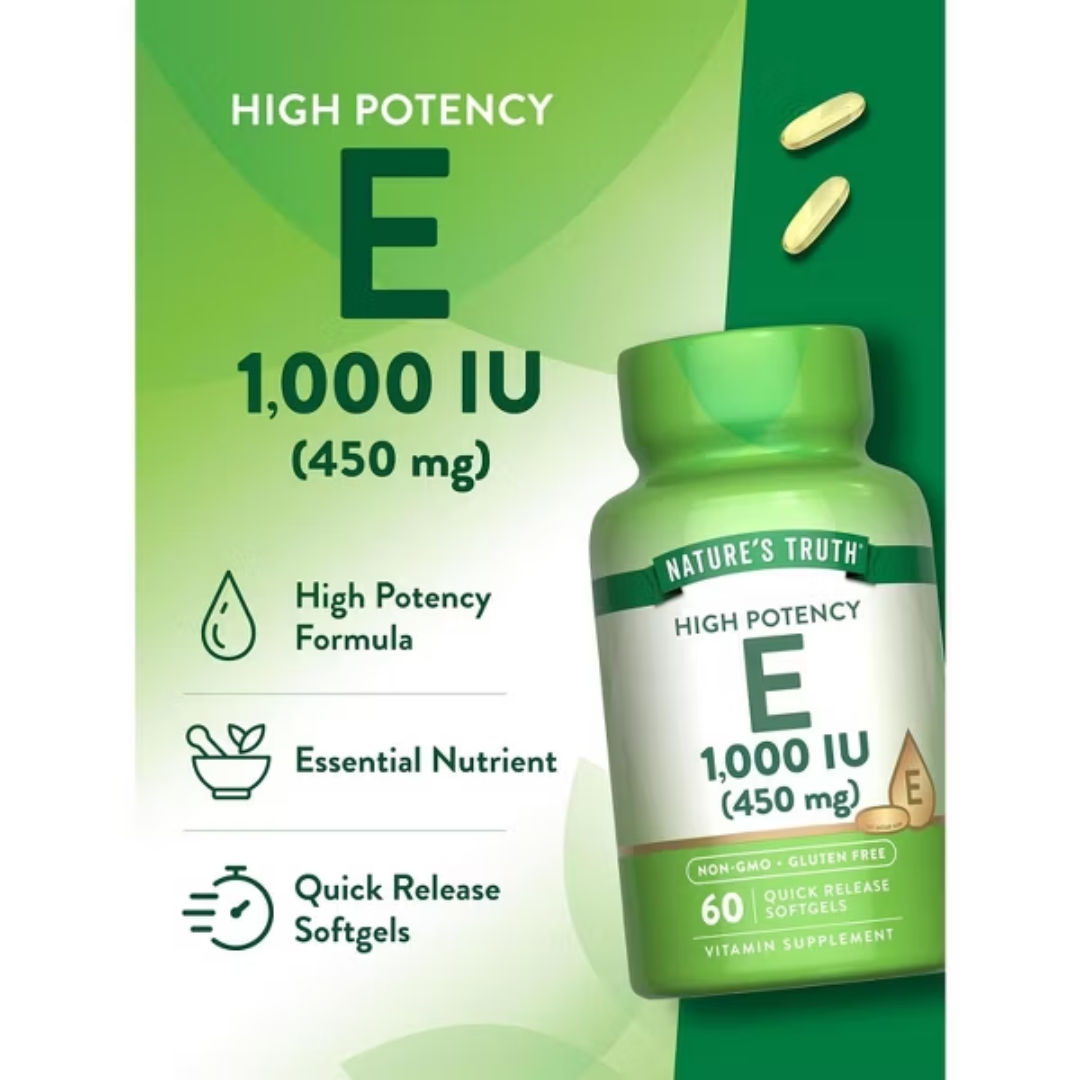 Nature’s Truth Vitamin E Capsules, 1000 IU, 60 Softgels