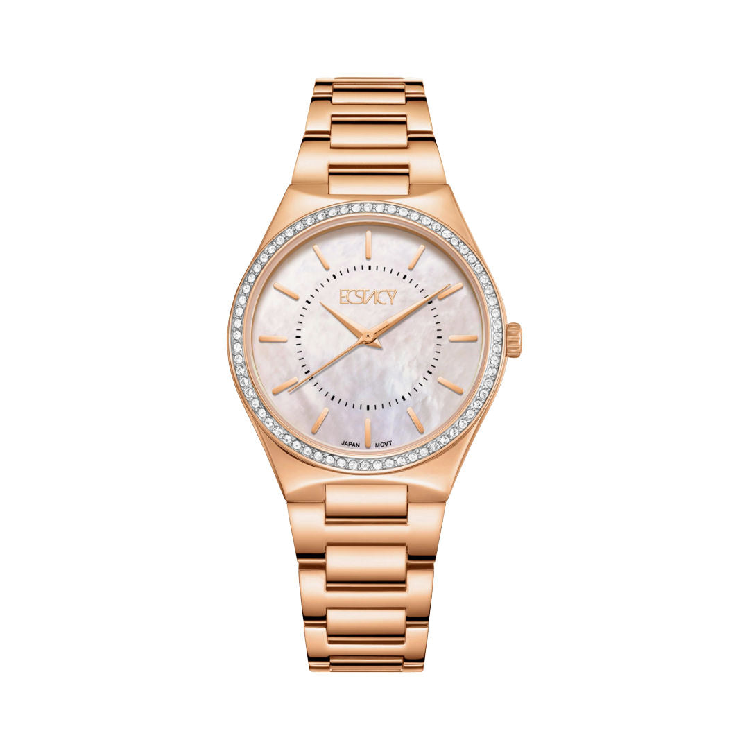 Ecstacy Women's Analog Rose Gold Dial Watch, E23507-RBKMK Series