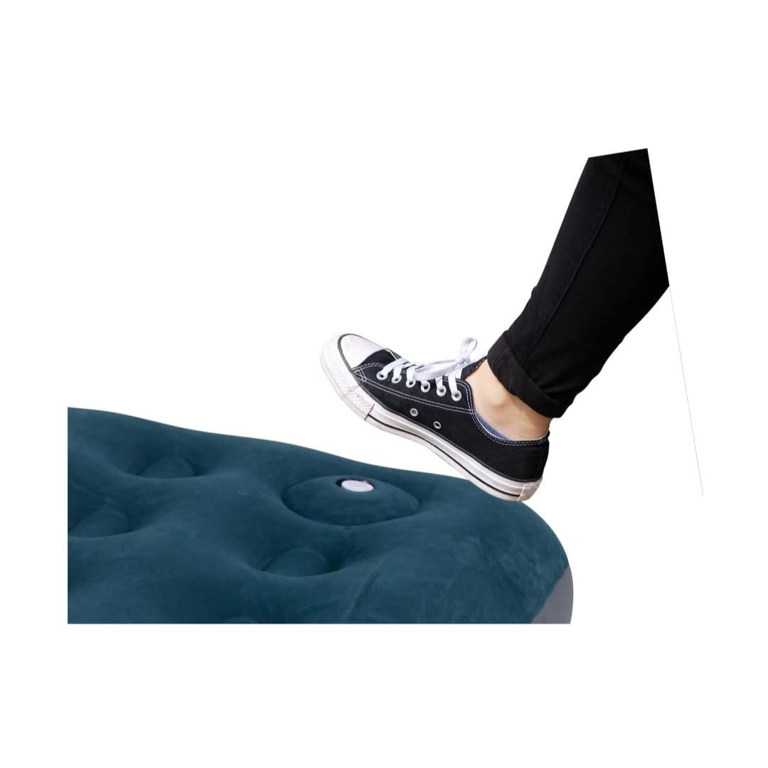 Jilong Flocked Single Airbed With Built-In Foot Pump, 24130