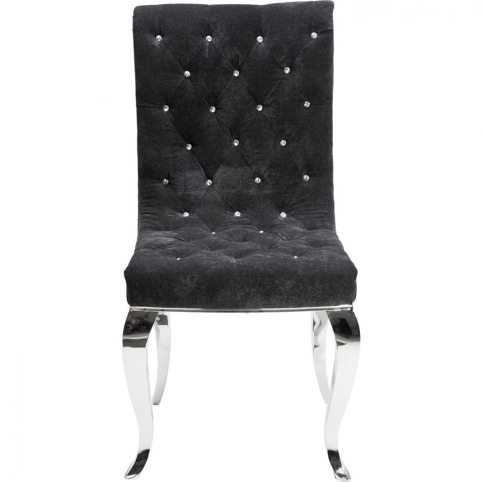 Bijou Chair Velour Seat with Steel Legs