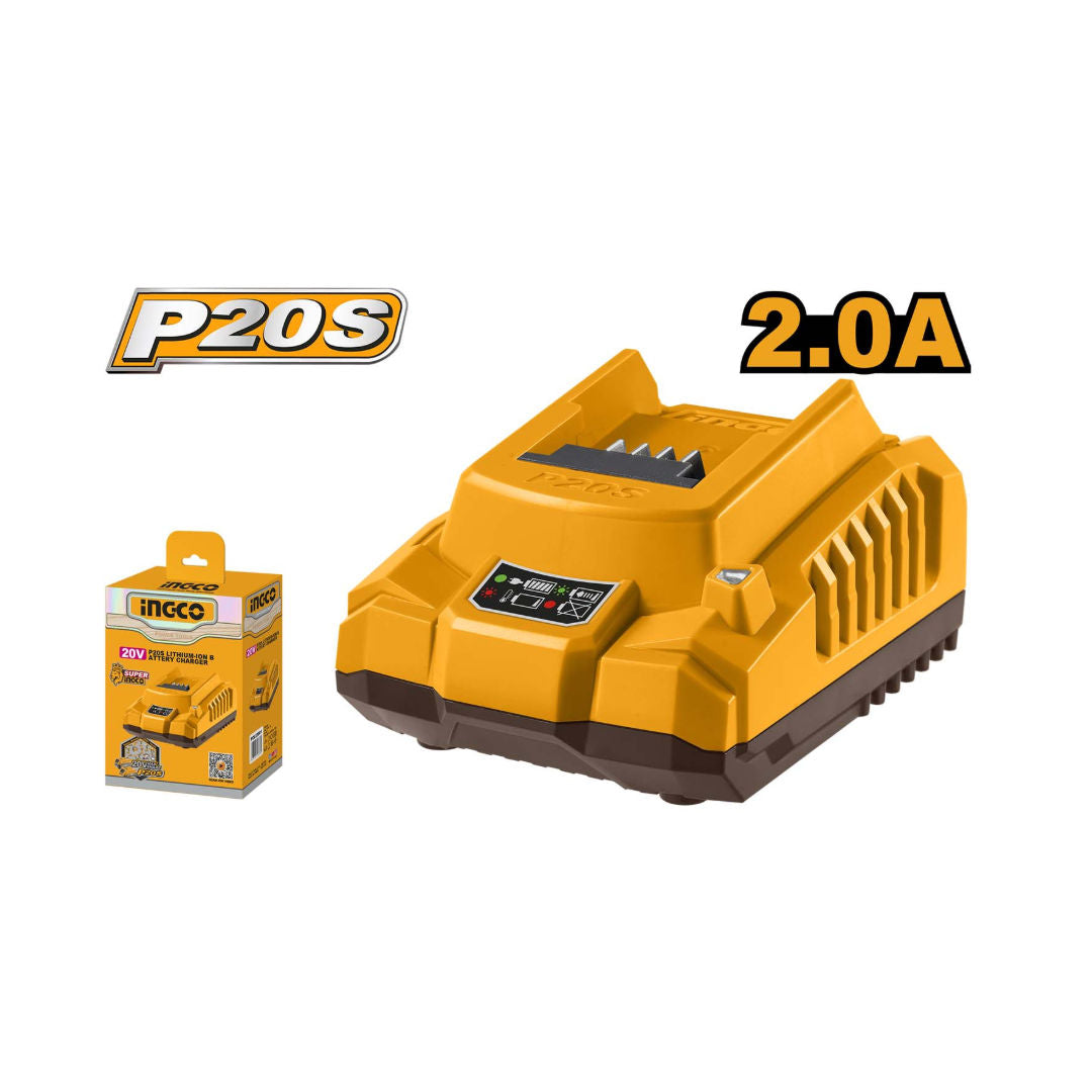 INGCO P20S Battery Charger, Input 220V-240V~50/60Hz