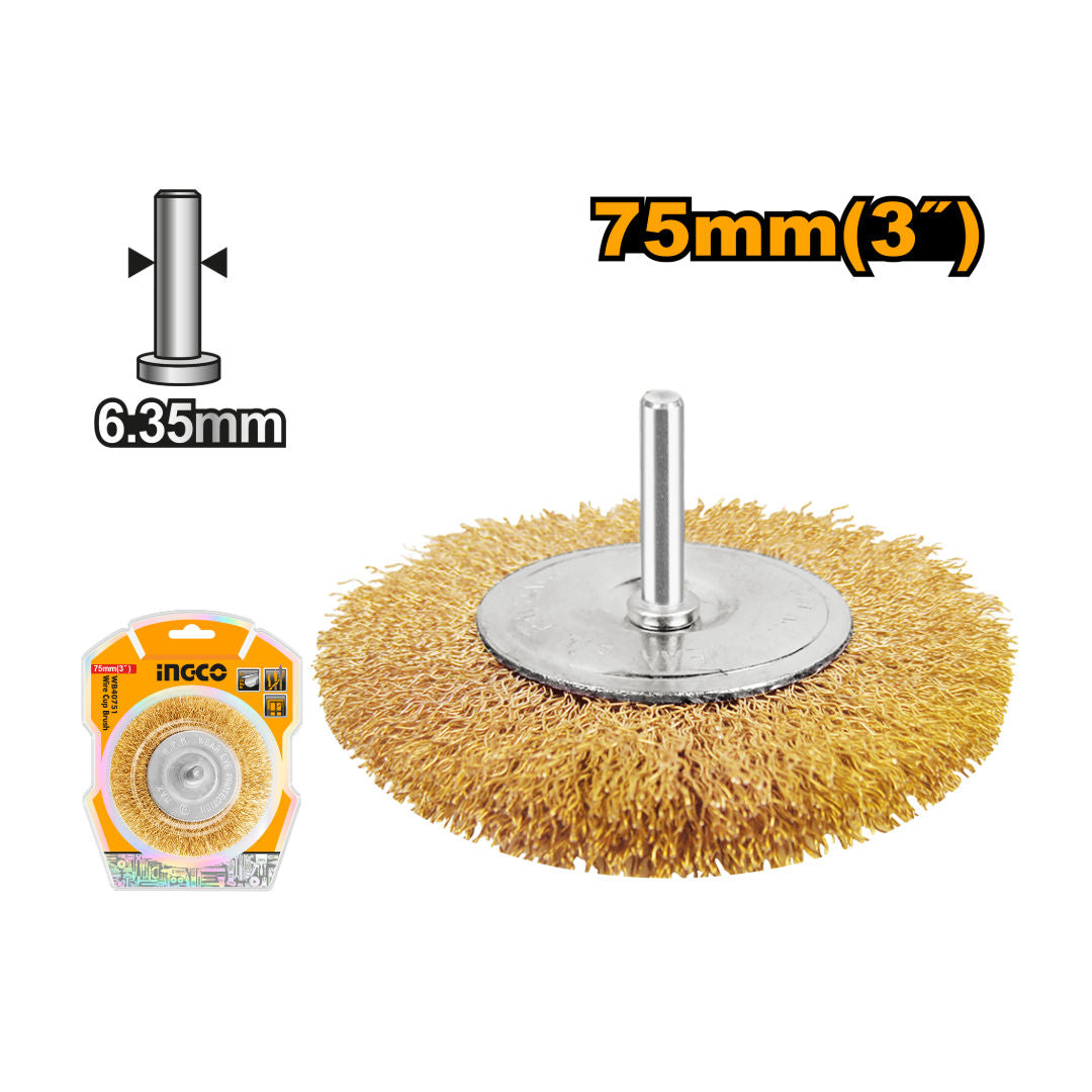 INGCO Wire Wheel, Shank 1/4"