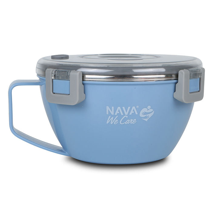 NAVA Round Stainless Steel Insulated Lunch Box We Care, 850ml