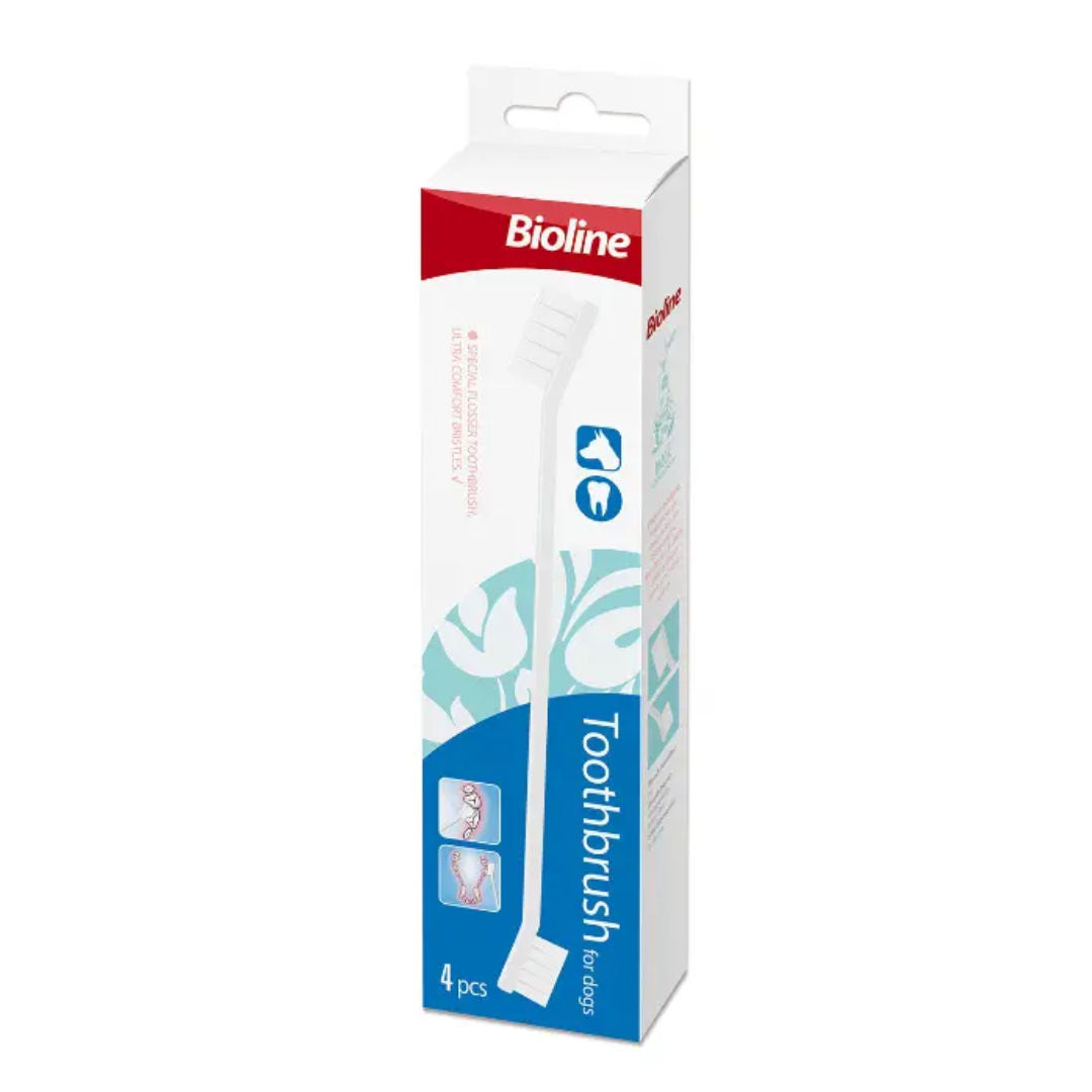 Bioline Toothbrush Set For Dogs, Pack of 4