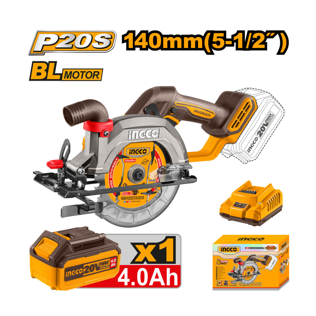 INGCO Cordless Circular Saw, 20mm Arbor Size