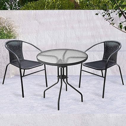 TNC Outdoor Furniture Set - 2 Arm Chairs & Coffee Table, TC‑22088