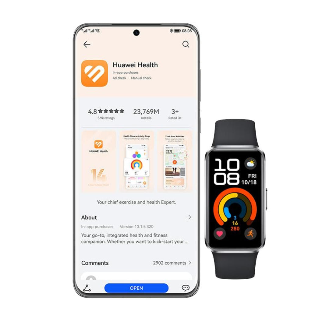 سوار Huawei Band 10 1.47 بوصة AMOLED لتتبع اللياقة البدنية، NOR-B29
