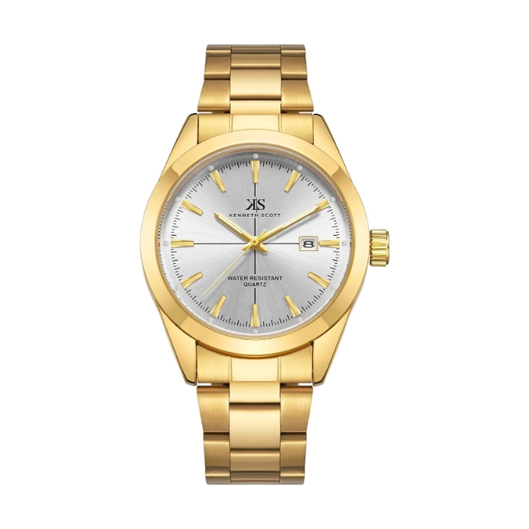 KENNETH SCOTT Men's White Dial Analog Watch, K23025-GBGW Series