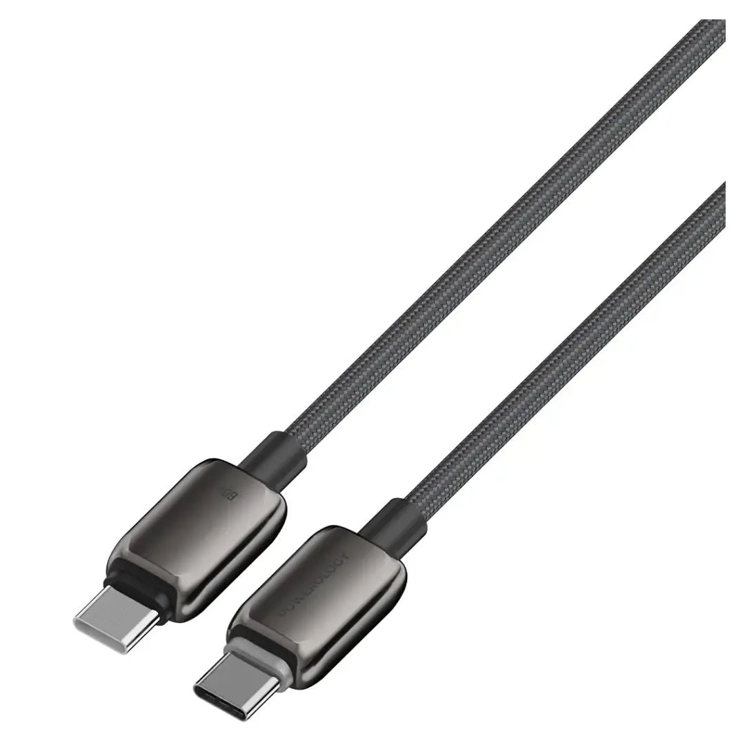 Powerology Zinco Series 60W USB-C to USB-C, Charging Cable, 1M, 3A High Current, Dark Gray