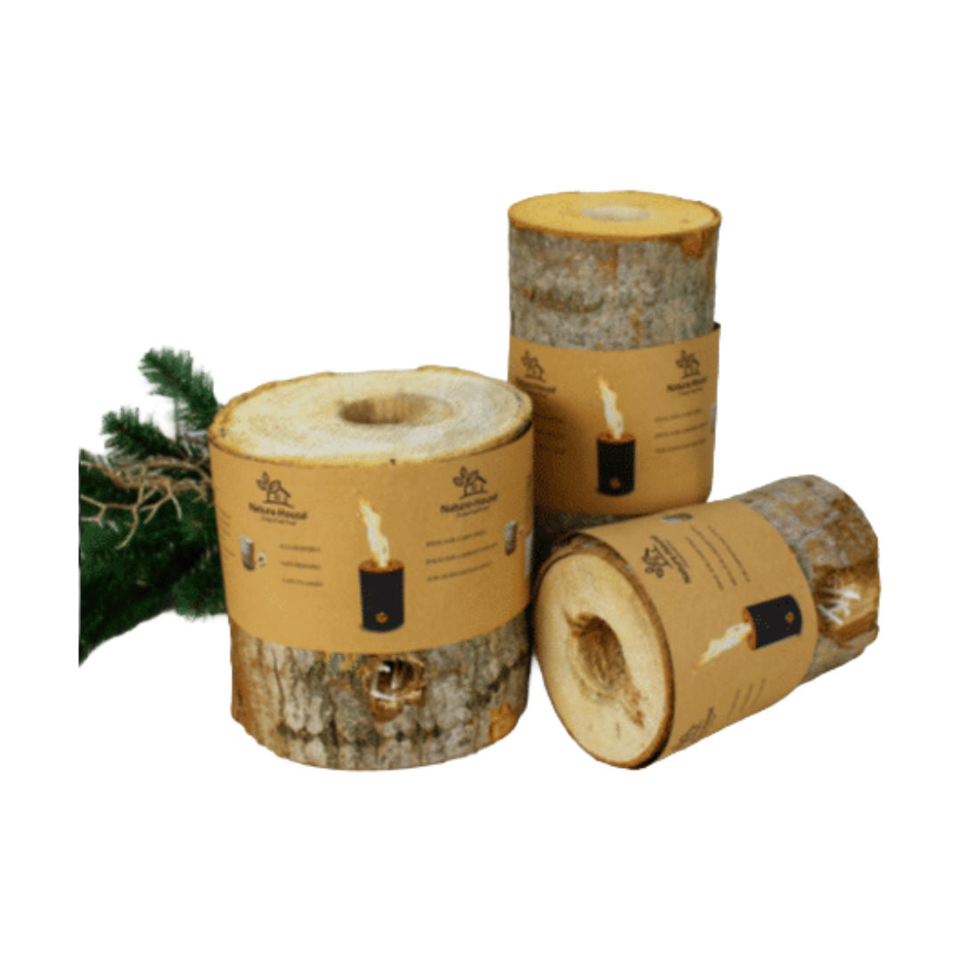 Citronella Wood Torch with Natural Wax, Outdoor Viking Wood Torch, 15x18cm