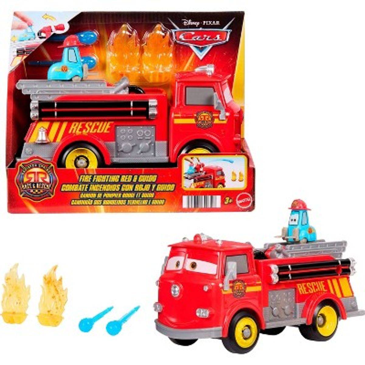 Disney Pixar Cars Radiator Springs Race & Rescue Fire Fighting Red & Guido Playset