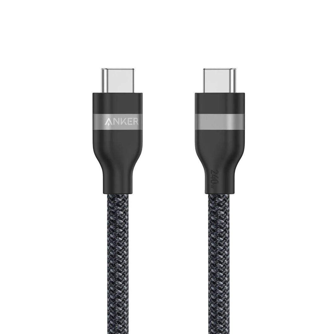 كابل Anker من USB-C إلى USB-C، شحن سريع بقدرة 240 واط، بتصميم مضفر صديق للبيئة، بطول 3 أقدام