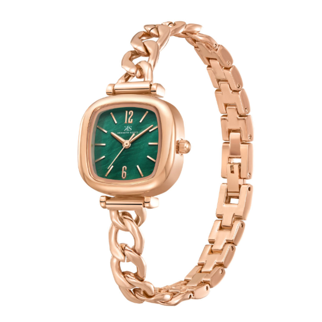 Kenneth Scott Women's Analog Green Dial Watch, K23513 Series