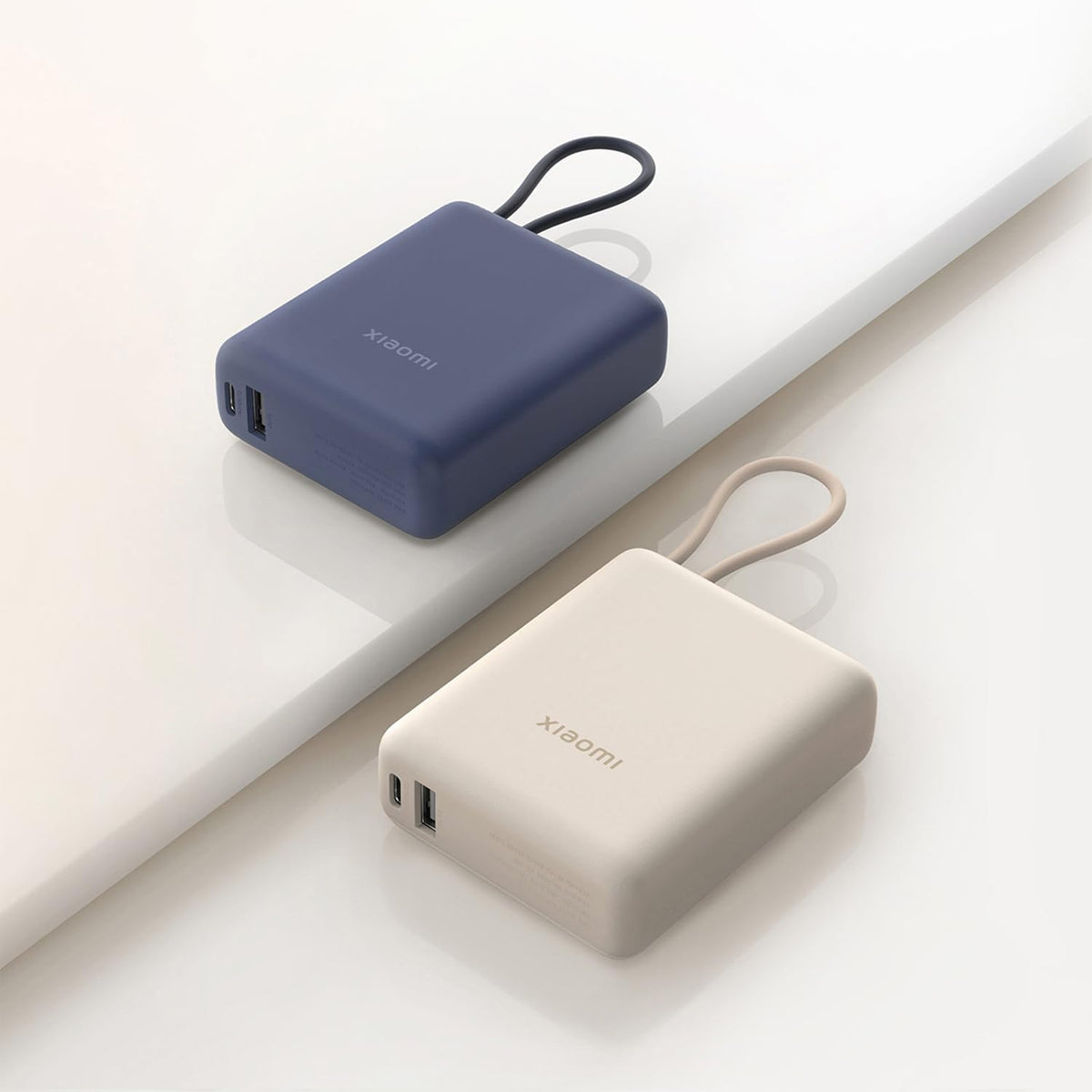 Xiaomi 33W Power Bank 10000mAh, Integrated USB-C Cable, Ice Blue