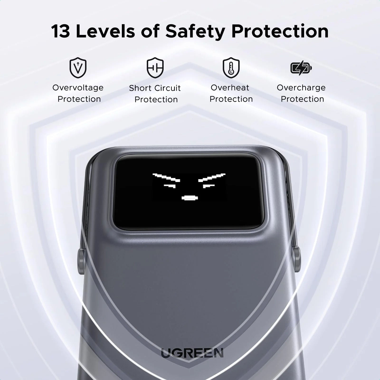 شاحن محمول لاسلكي مغناطيسي UGREEN PB572 بسعة 10000 مللي أمبير في الساعة، مزود بخاصية الشحن السريع عبر منفذ USB-C بقدرة 20 واط وحامل قابل للطي