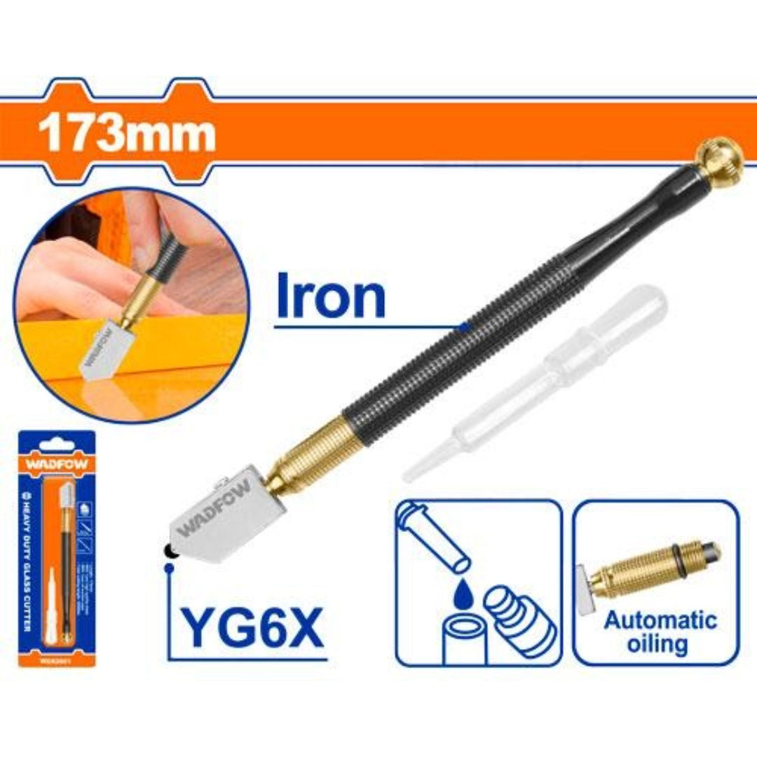 WADFOW Heavy Duty Glass Cutter, Iron Body