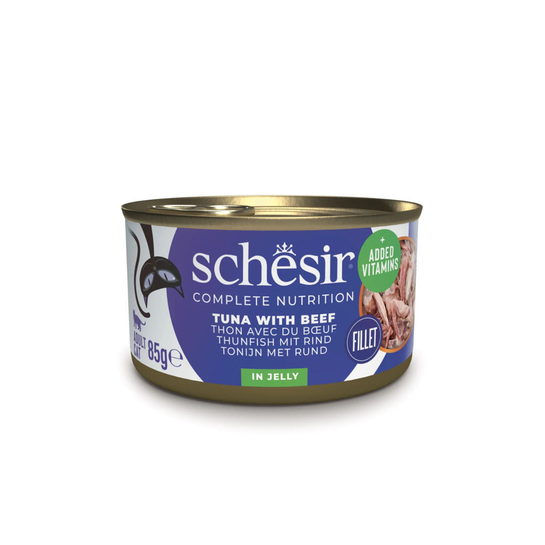 Schesir Complete & Balanced Nutrition Wet Cat Food in Jelly Can, 85g