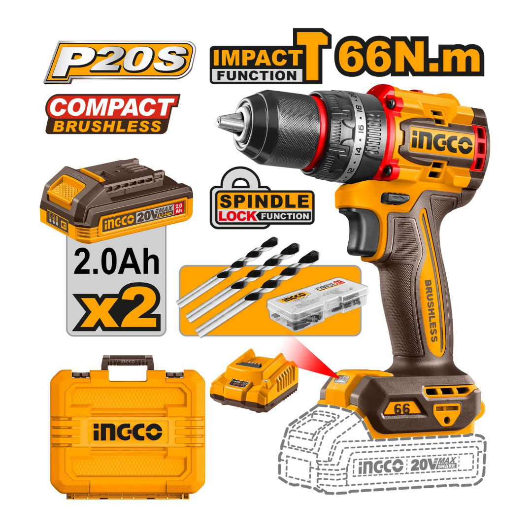 INGCO Compact Brushless Cordless Drill