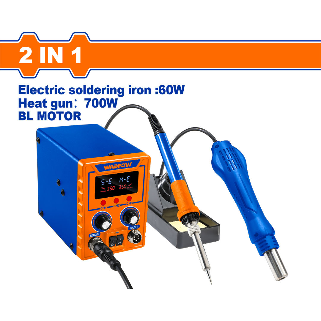 WADFOW Hot Air Rework Soldering Station, 220-240V~50Hz