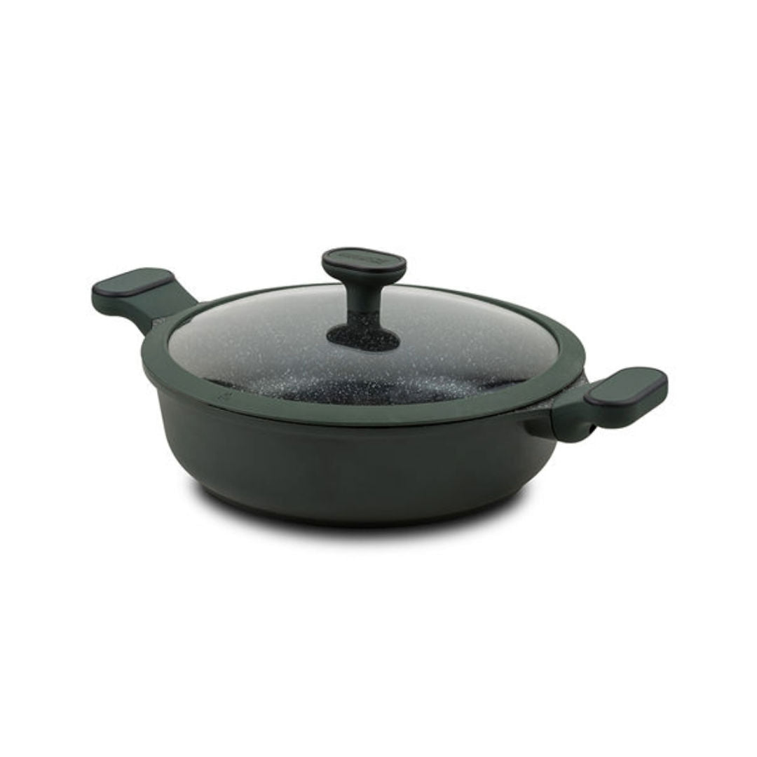 Nava Die Cast Aluminum Low Casserole Imperial With Lid And Nonstick Stone Coating, 26cm