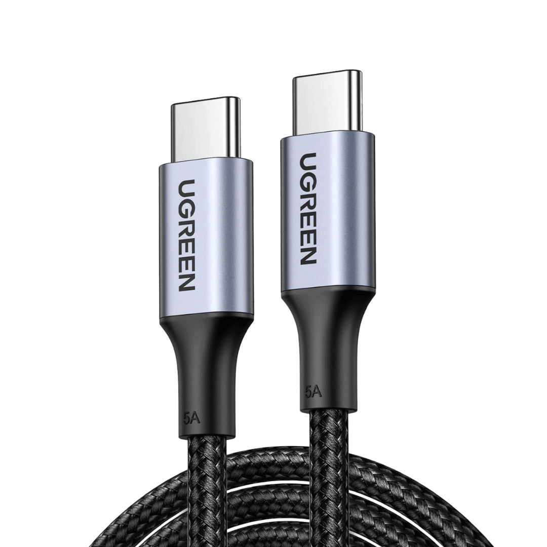 UGREEN USB-C to USB-C 100W Power Delivery Braided Fast Charging Cable, Space Gray, 1 Meter