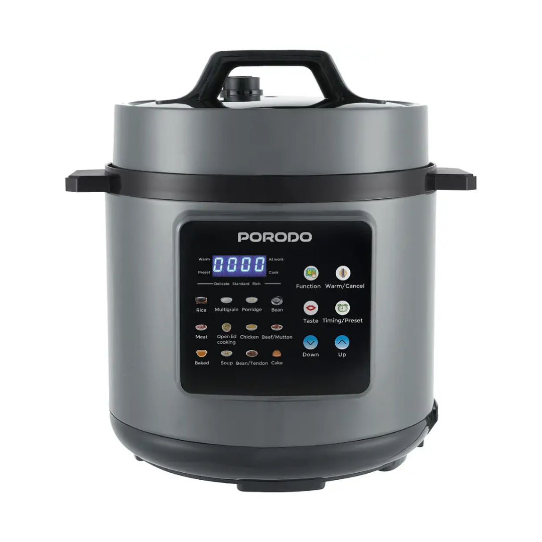 Porodo Lifestyle 1300W Multi-Cuisine Pressure Cooker with High-Quality Material, Gray