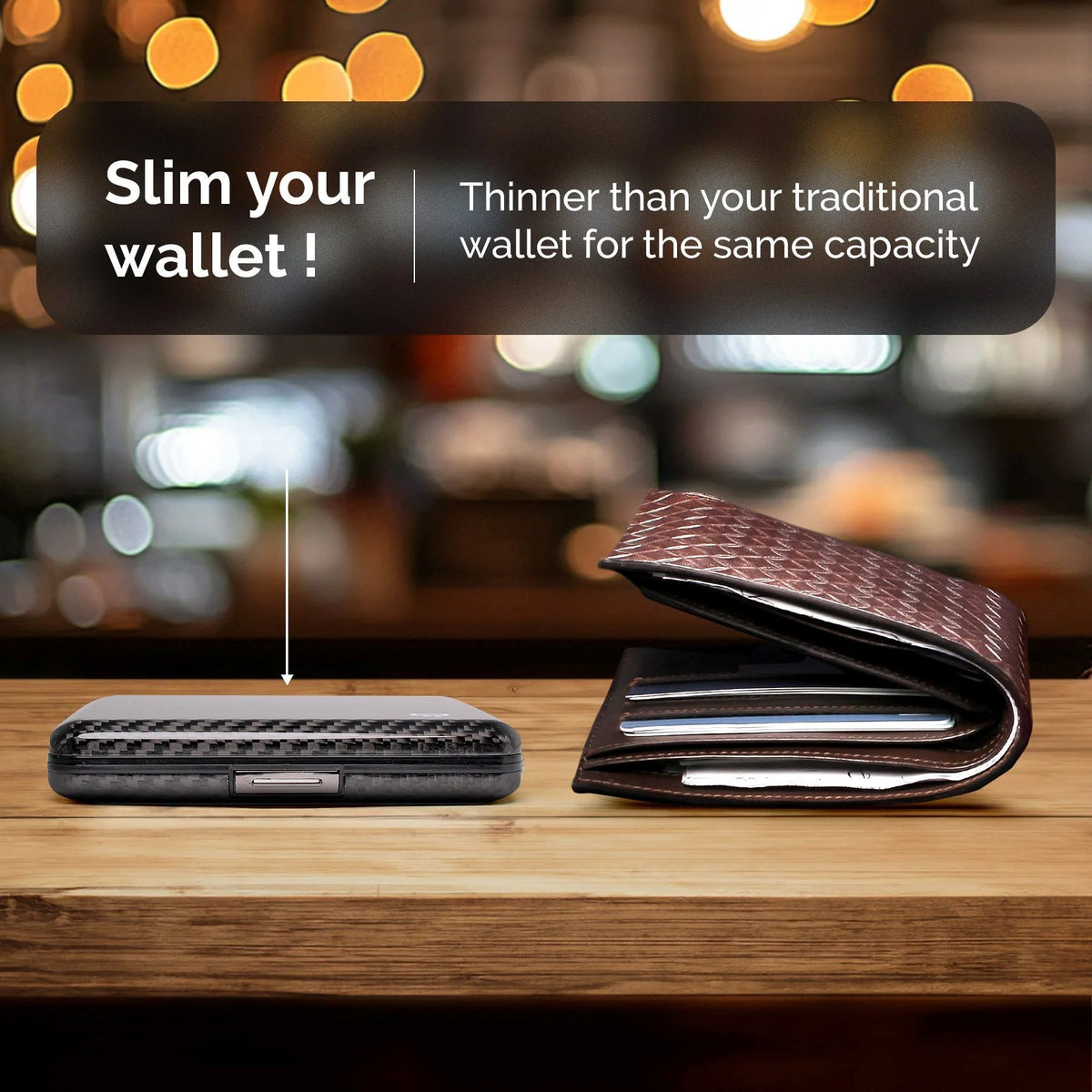 Ogon Aluminum Wallet Large Case V2, Genuine Carbon Fiber Edition