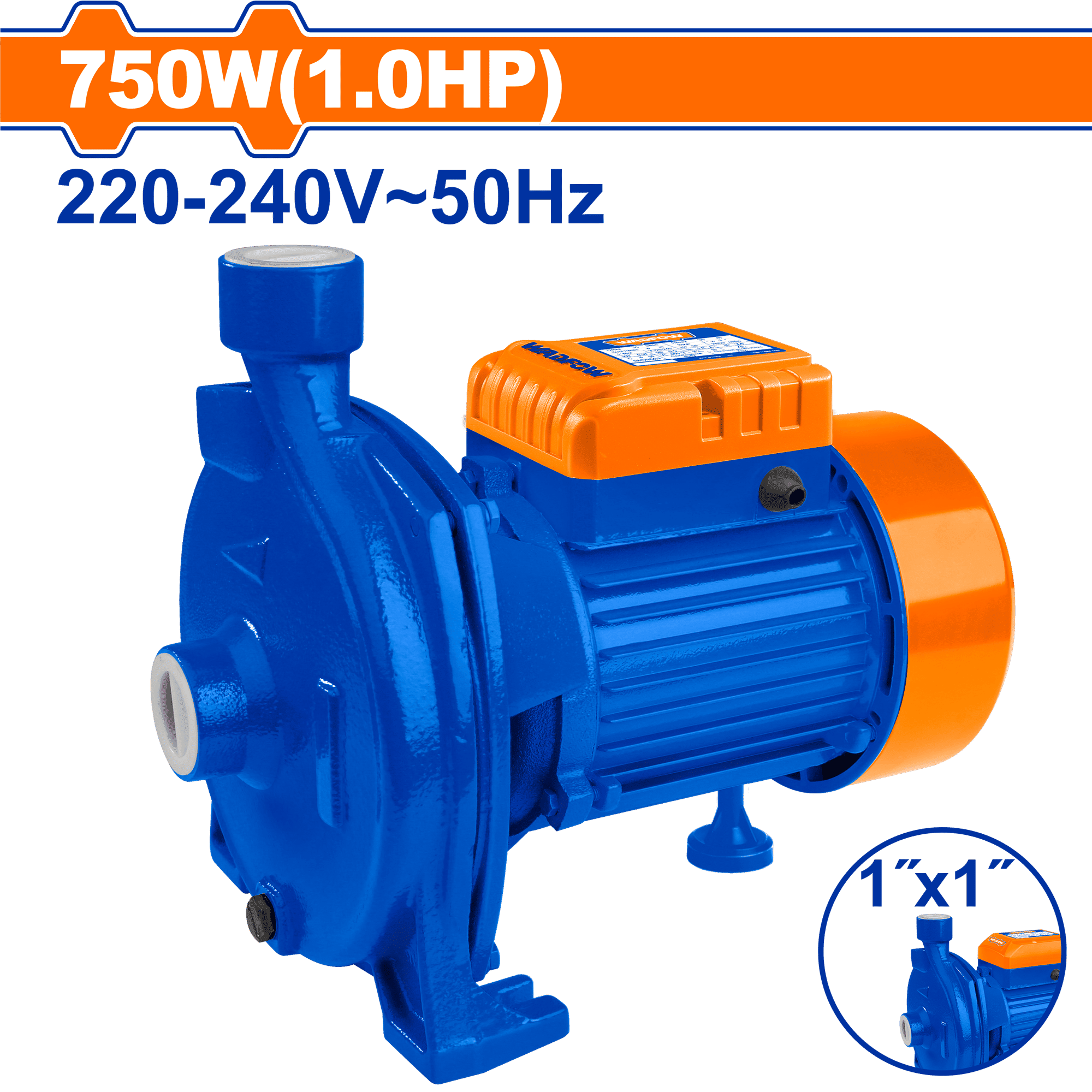 WADFOW Centrifugal Water Pump 1.0 HP, 750W, Stainless Steel Impeller, 28m Head