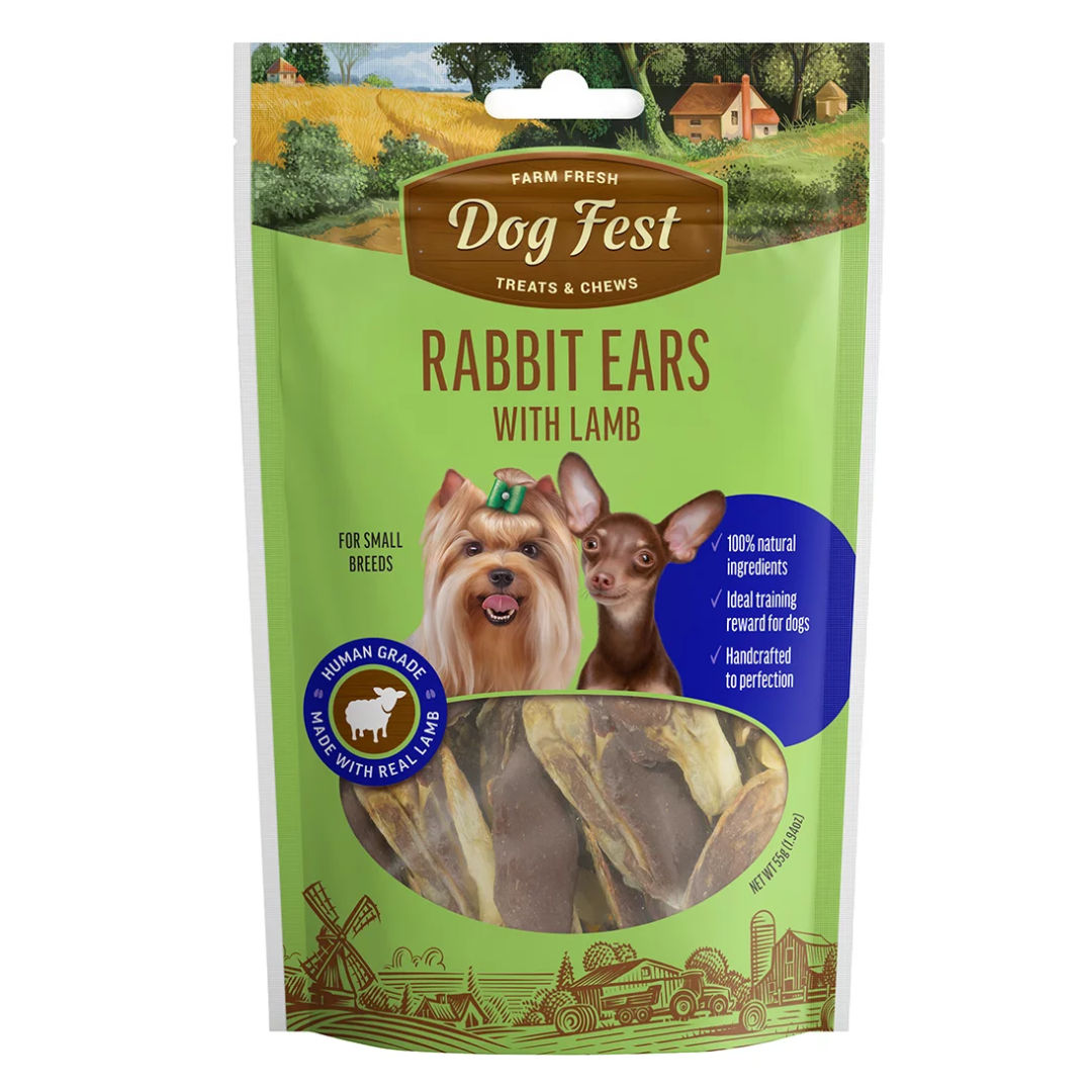 Dog Fest Rabbit Ears With Lamb For Mini Dogs, 55gm