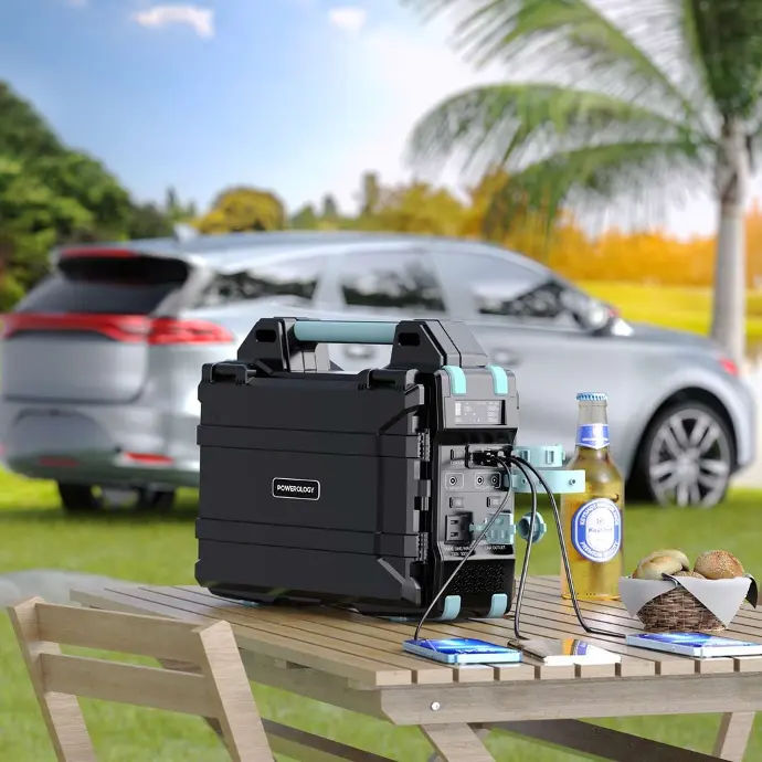Powerology Portable Solar Power Generator 284Wh 300W QC, Black