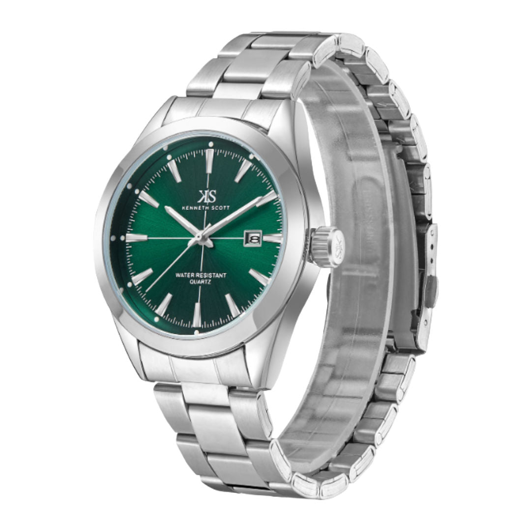 Kenneth Scott Men’s Classic Analog Watch, 40 mm Round Dial, K23025 Series