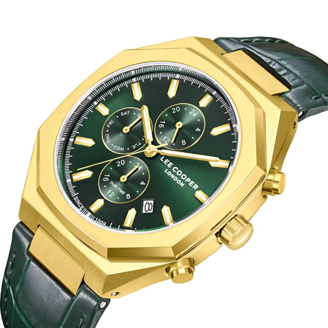 Lee Cooper Men's Multi Function Dark Green Dial Watch, LC08168.175